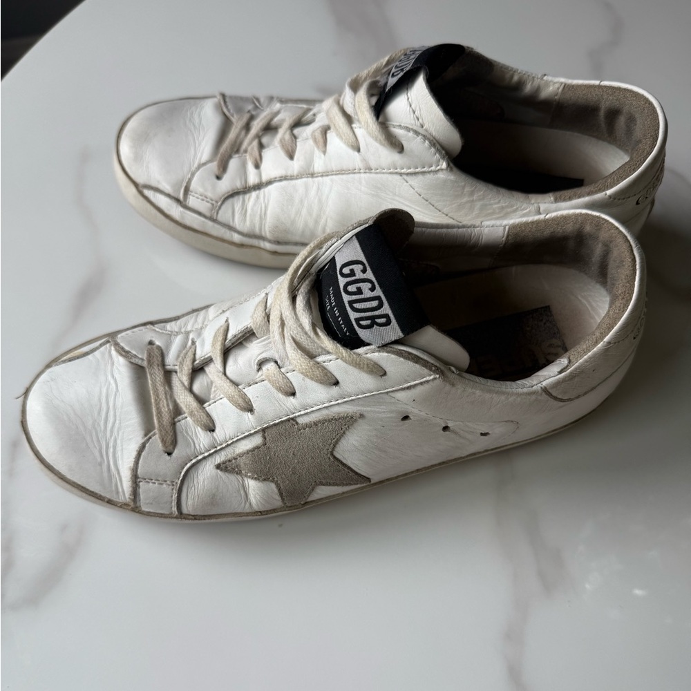Golden Goose White and Gray Vintage Sneakers - Picture 4 of 7